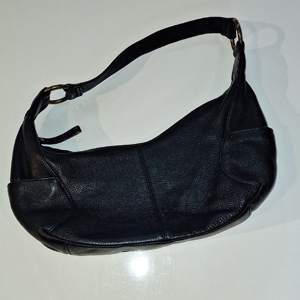Elegant Black Leather Hobo Bag